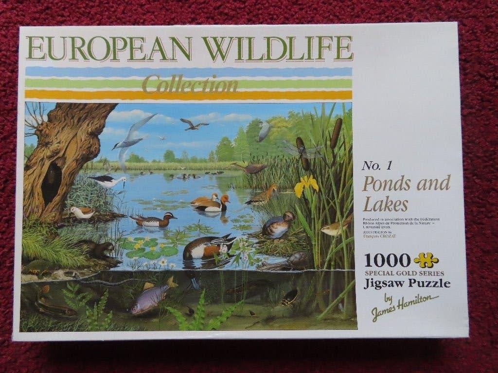 Puzzel van 1000 stukjes European Wildlife Ponds and Lakes, Hobby en Vrije tijd, Denksport en Puzzels, Ophalen of Verzenden, 500 t/m 1500 stukjes