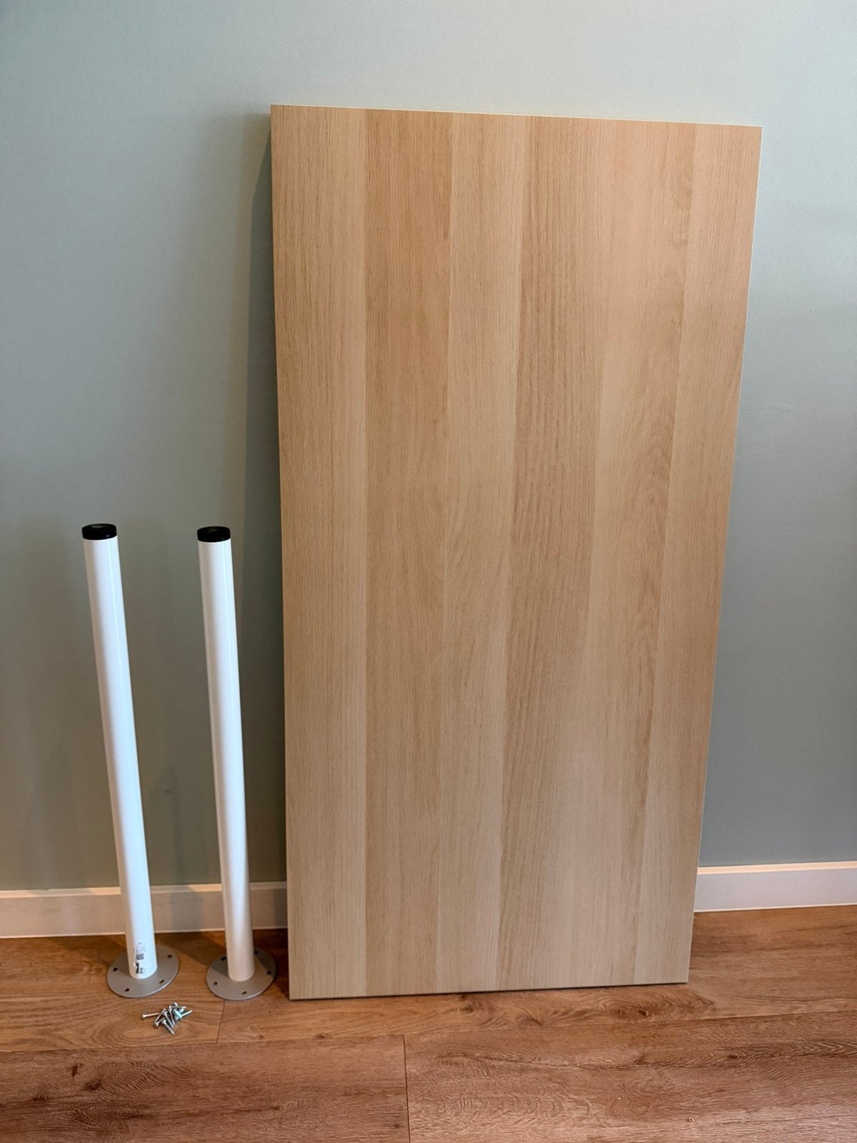 Ikea Lagkapten Bureaublad 120x60cm + Adils poot wit, Ophalen, Demontabel, 120 cm, Scandinavisch