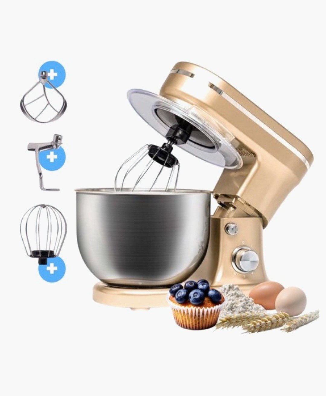 BluMill Standmixer Champagne Metallic 5L 1200W, 4 liter of meer, Ophalen of Verzenden, Nieuw, 3 snelheden of meer