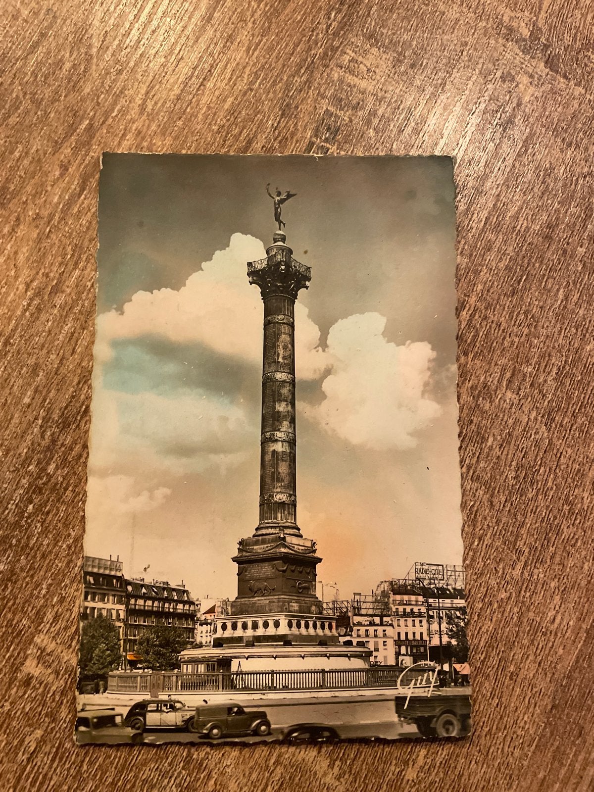 Oude ansichtkaart Parijs - Place de la Bastille (1949), Ophalen of Verzenden, 1940 tot 1960, Gelopen, Frankrijk