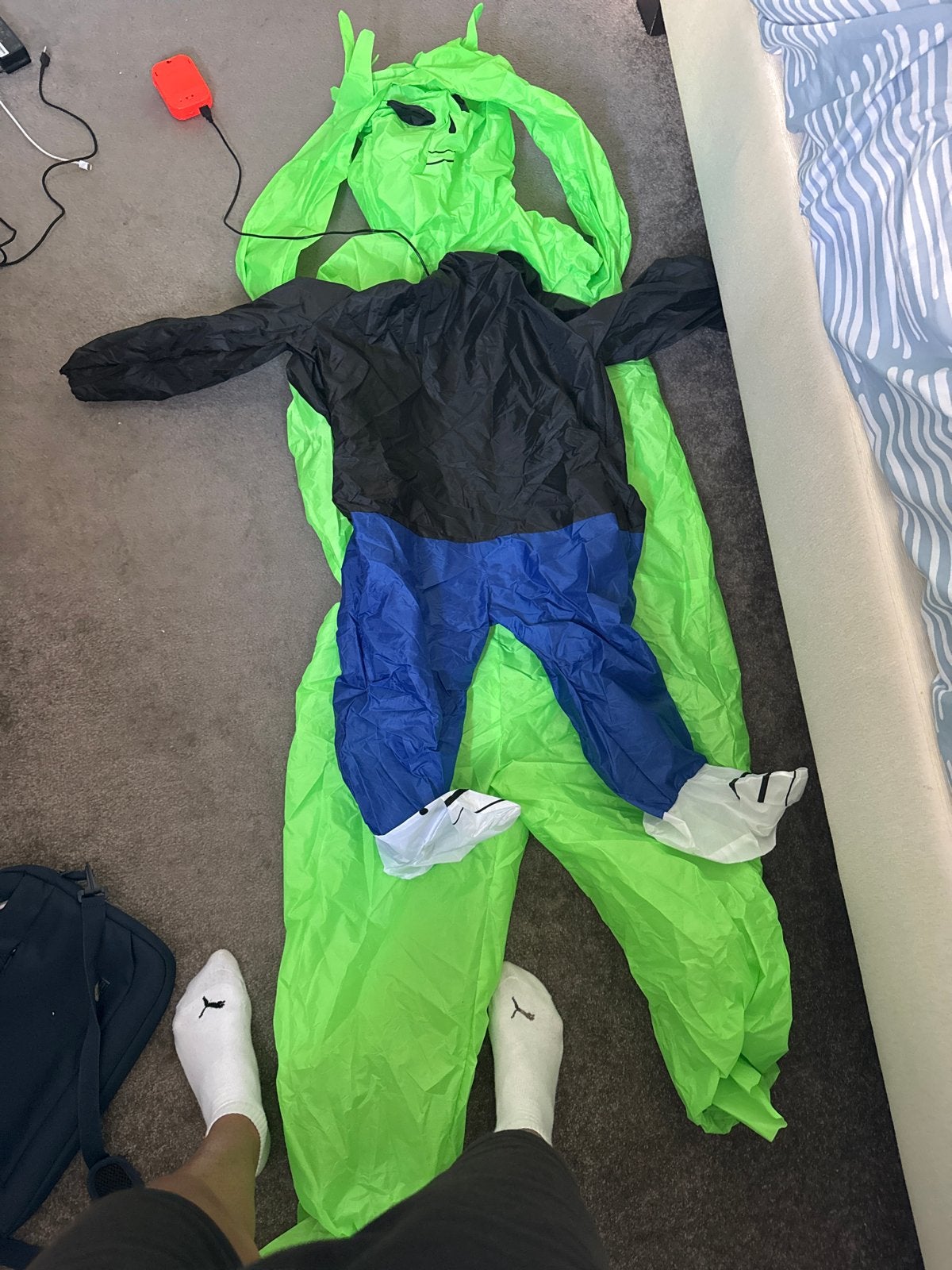 Opblaasbaar Alien Kostuum - Perfect voor Feestjes!, Ophalen, Gebruikt, Pak of Jurk