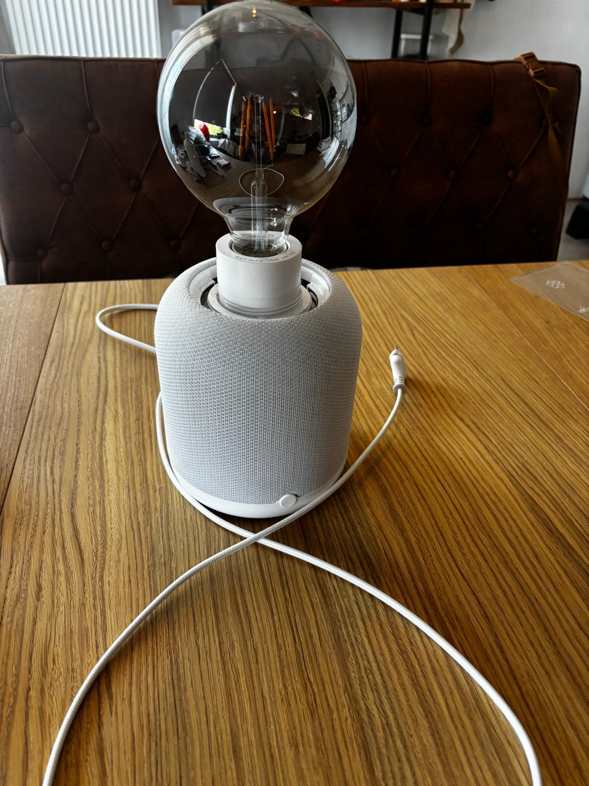 IKEA Symfonisk Tafellamp met WiFi Speaker - Zo goed als nieu, Wit, Smart home compatibel, Textiel, Zo goed als nieuw