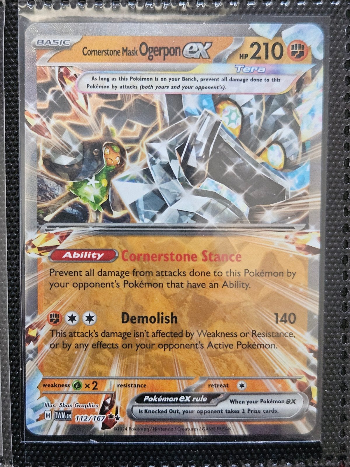 Pokemon Cornerstone Mask Ogerpon 112/167 Twilight Masquerad, Ophalen of Verzenden, Zo goed als nieuw, Losse kaart, Foil
