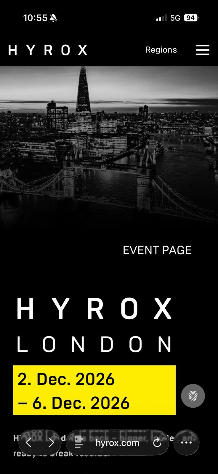 Gezocht: kaartje hyrox London Men Solo, Eén persoon