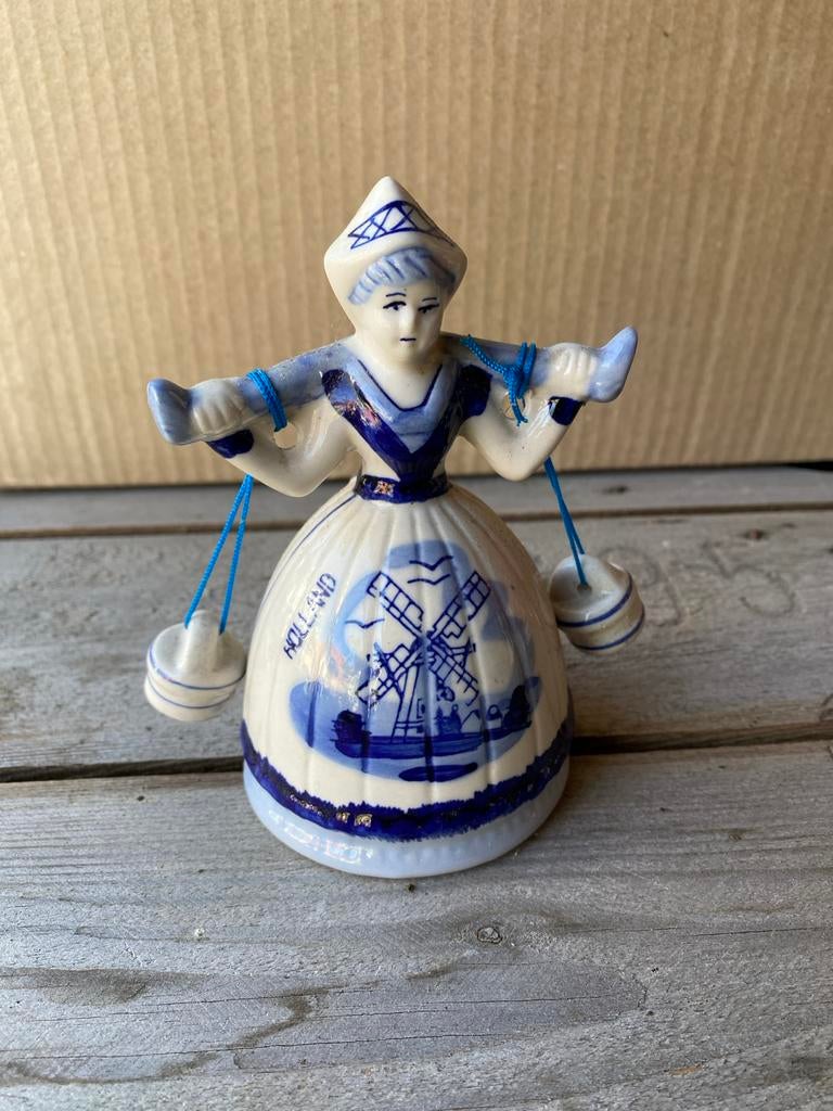 Delfts Blauw Hollandse Meisje Klokje - 13cm, Ophalen of Verzenden