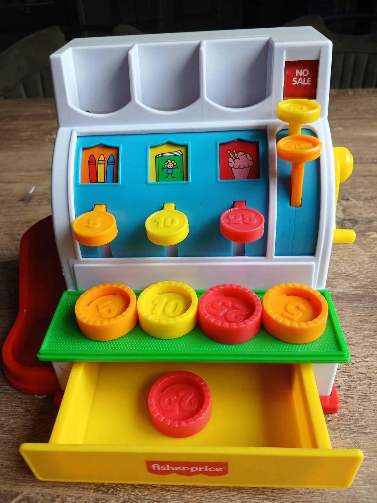 kassa met munten, Kinderen en Baby's, Speelgoed | Fisher-Price, Ophalen of Verzenden, Zo goed als nieuw, Speelset, Met geluid
