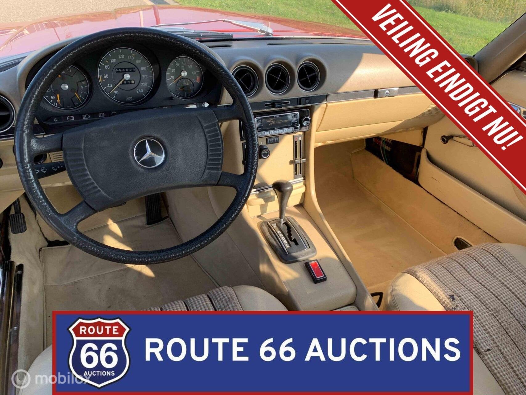 Mercedes-Benz 280 SLC | 1976 | Route 66 Auctions, Auto's, Overige carrosserieën, Zwart, Mercedes-Benz, Bedrijf
