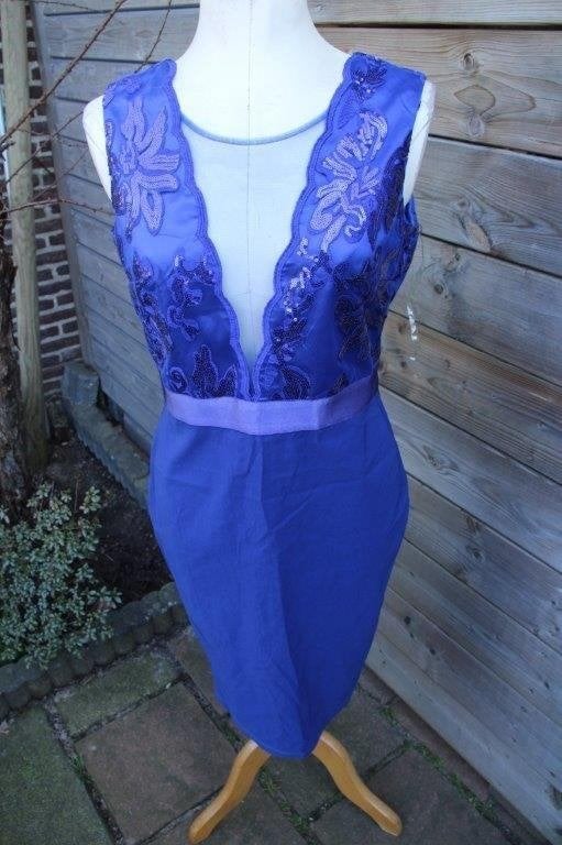 Jurk blauw Goddiva mt 14uk (EU42) Vaste prijs AANBIEDING, Blauw, Maat 42/44 (L), Ophalen of Verzenden, Zo goed als nieuw