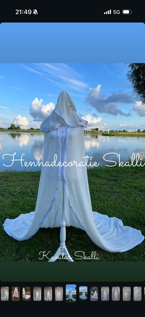 Bridal cape warme stof met sleep, Ophalen of Verzenden, Zo goed als nieuw