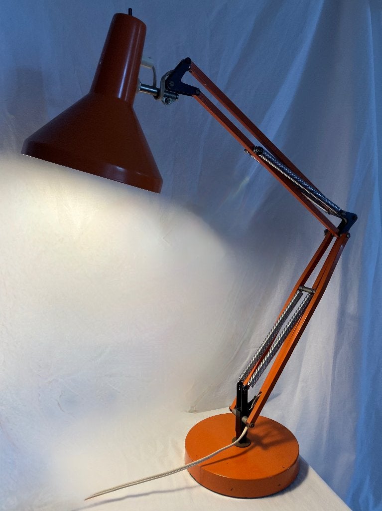 Vintage bureaulamp oranje, Huis en Inrichting, Lampen | Tafellampen, Ophalen, Bureaulamp, Gebruikt, Vintage