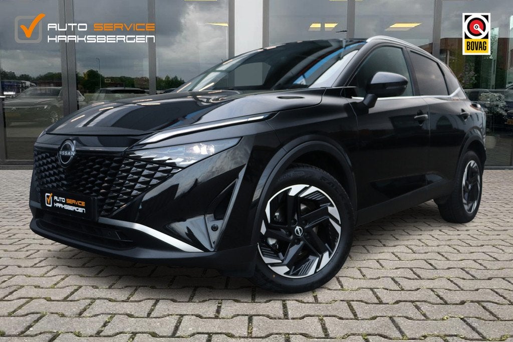 Nissan QASHQAI 1.3 MHEV Xtronic N-Connecta | Pano | 360 Came, Zwart, Leder en Stof, Zwart, Bedrijf