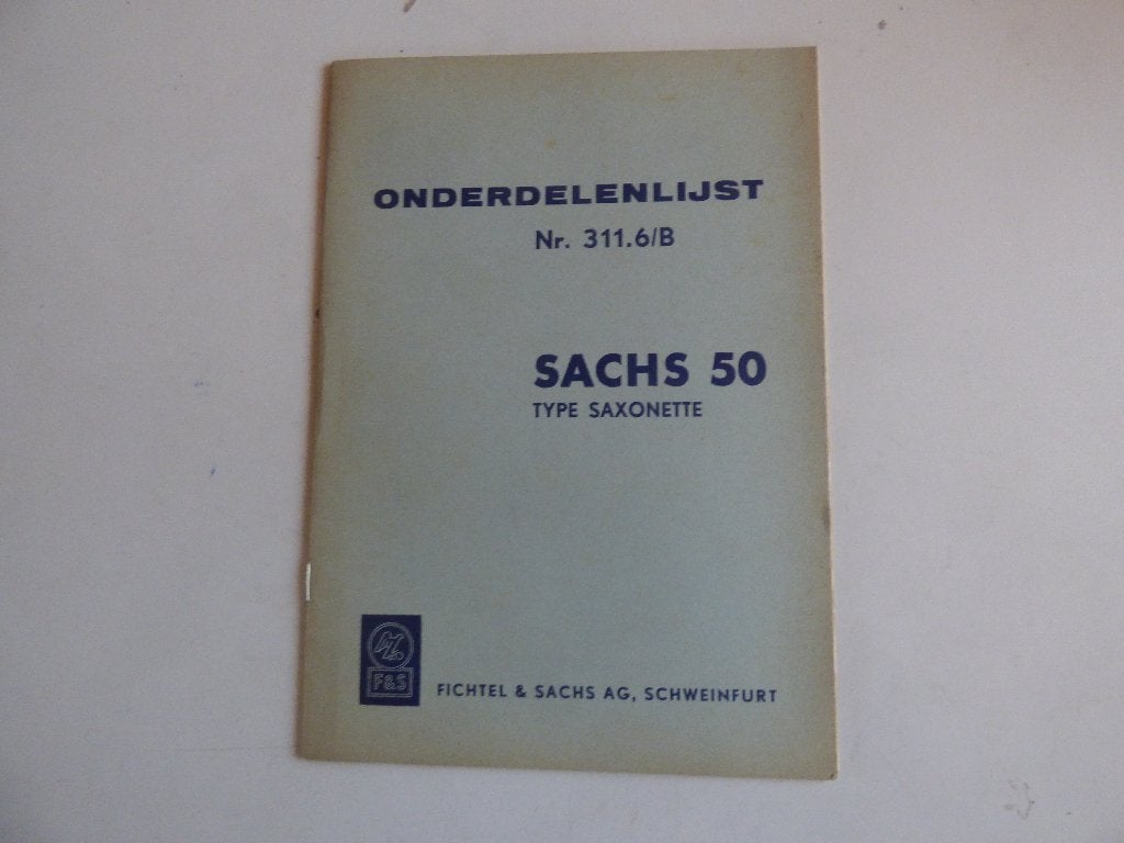 SACHS 50 TYPE SAXONETTE ONDERDELENLIJST 311.6/BF, Ophalen of Verzenden, Gebruikt