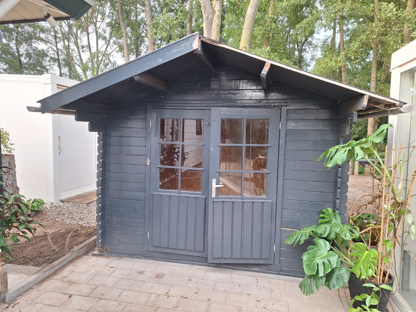 Houten Tuinhuis/Schuur - Gebruikt. Gratis., Tuin en Terras, Ophalen, Gebruikt, Tuinhuis, 2 ramen