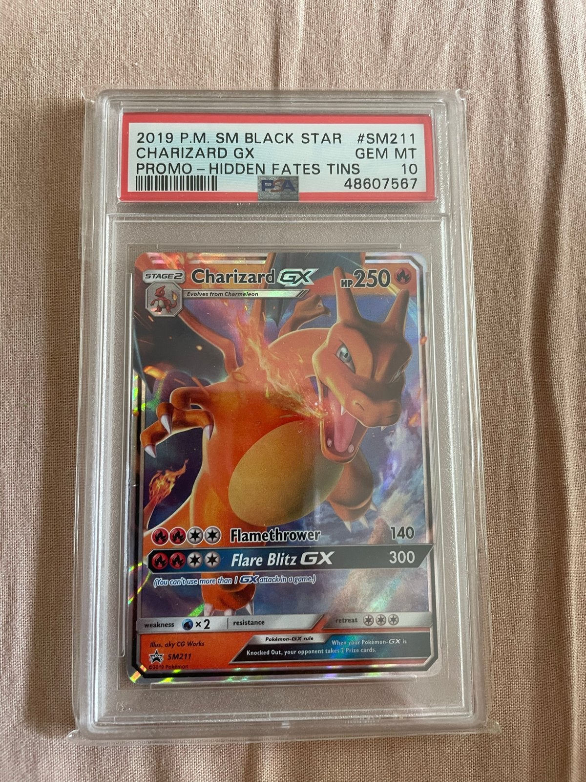 PSA 10 Charizard GX SM211 Hidden Fates Promo - Ook ruilen, Hobby en Vrije tijd, Ophalen of Verzenden, Nieuw, Losse kaart, Foil