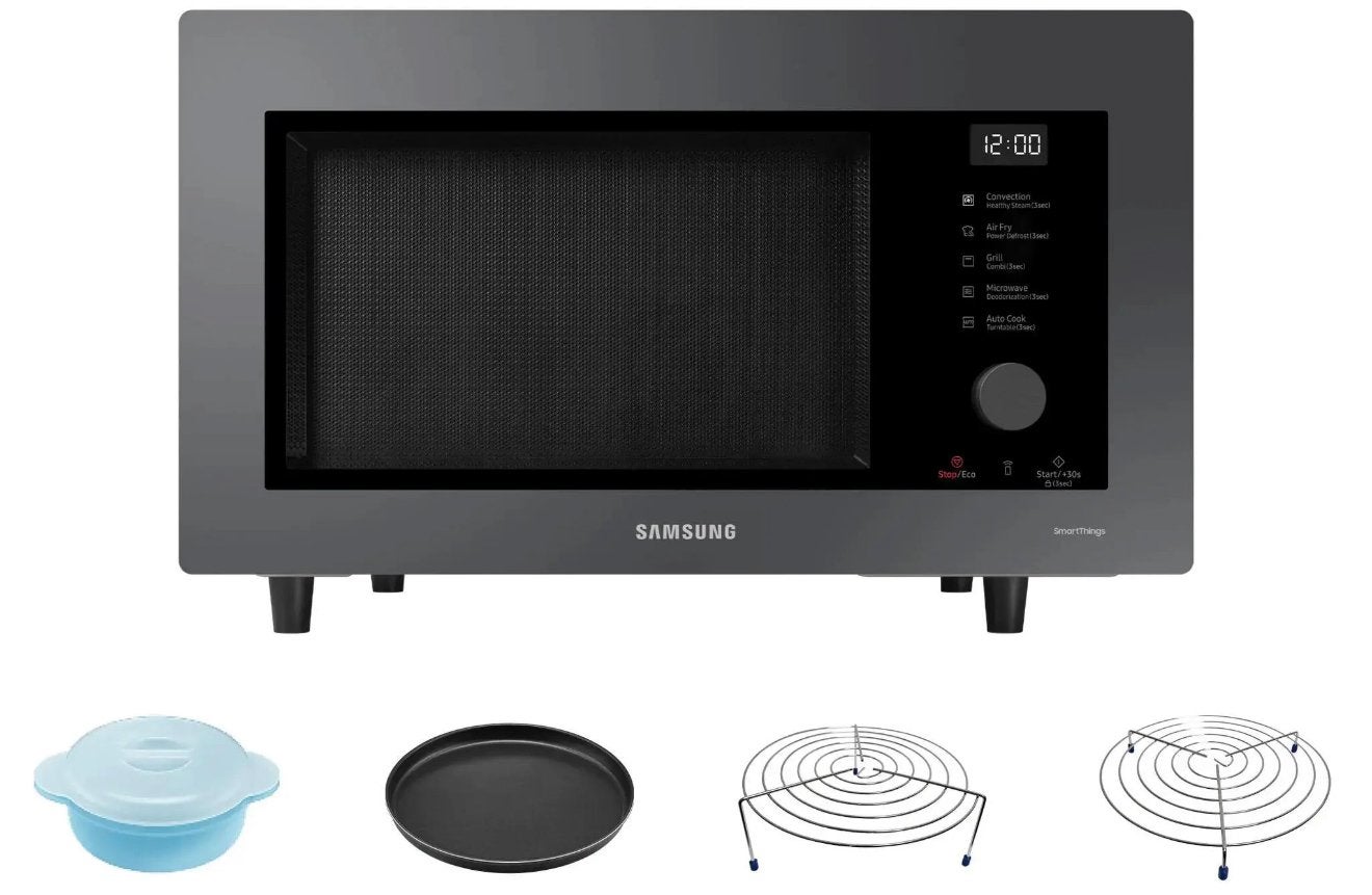 Samsung MW7300B combimagnetron 32 liter, Ophalen, Combimagnetron, Zo goed als nieuw, Draaiplateau