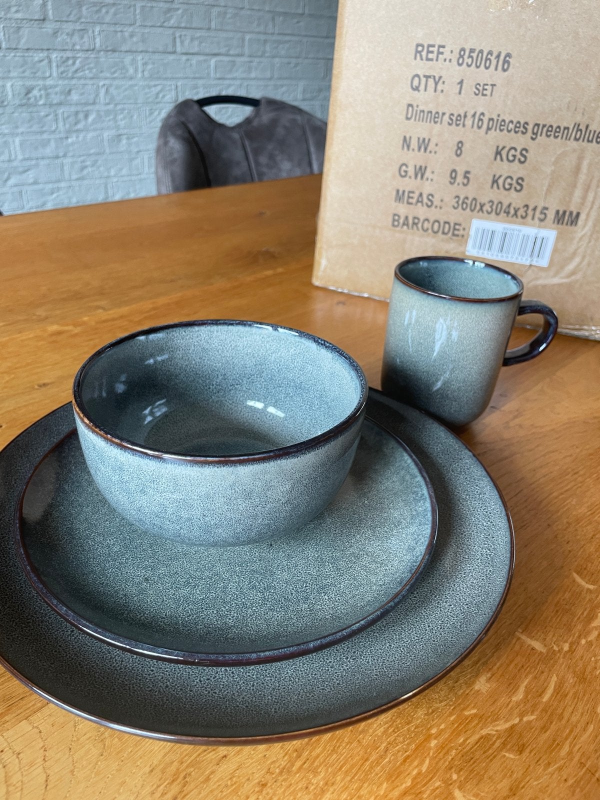 Salt&Pepper Meridian 16-delig servies groen/blauw, Huis en Inrichting, Ophalen, Overige merken, Keramiek, Nieuw