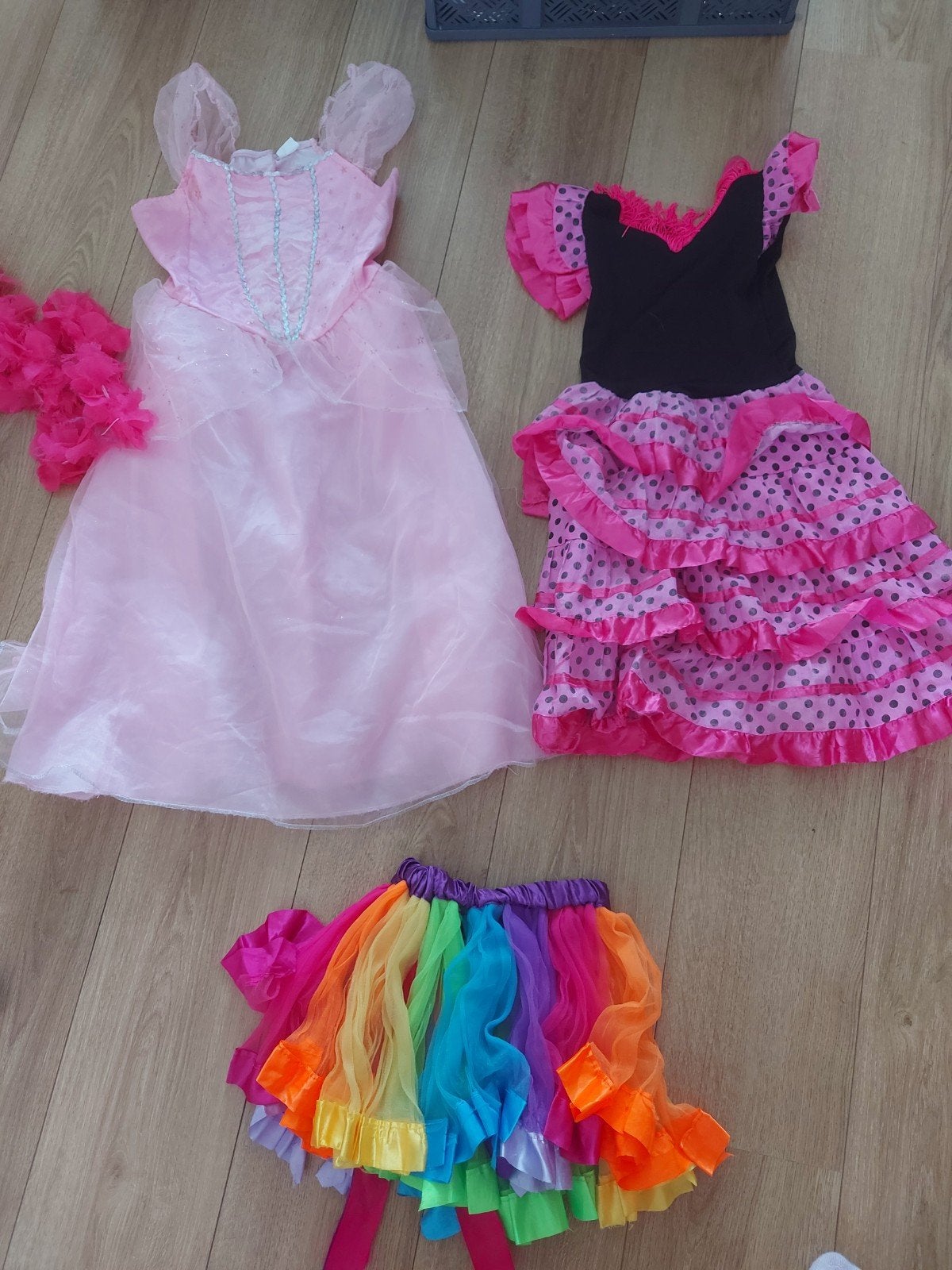 Verkleedkleding set: prinses, flamenco, regenboogrok, Ophalen of Verzenden, Gebruikt, Meisje