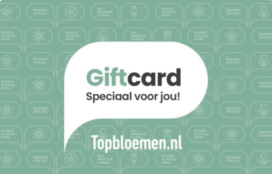 Topbloemen giftkaart  €26,95 voor €20,- + code 15% korting, Tickets en Kaartjes, Eén persoon, Kortingsbon