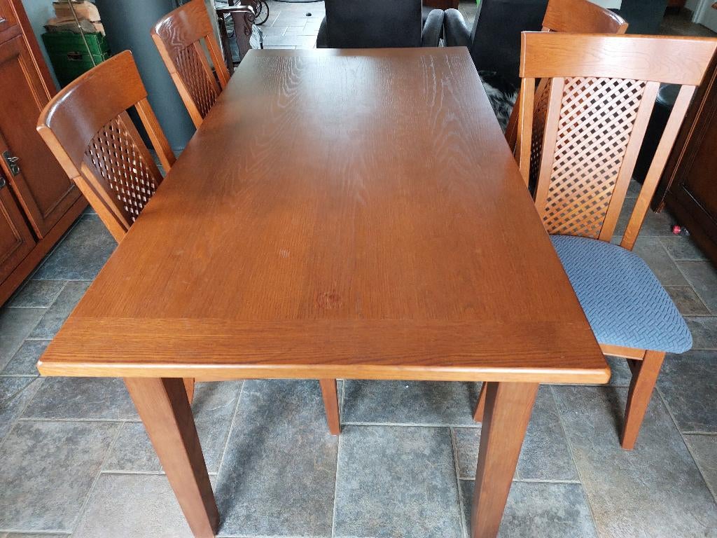 Tafel met 4stoelen, Ophalen, Gebruikt, 50 tot 100 cm, Kersenhout