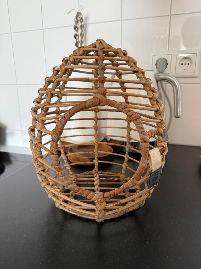 Riviera Maison rotan decoratie ei/mandje, Ophalen, Natuurlijk materiaal, Bruin, Landelijk