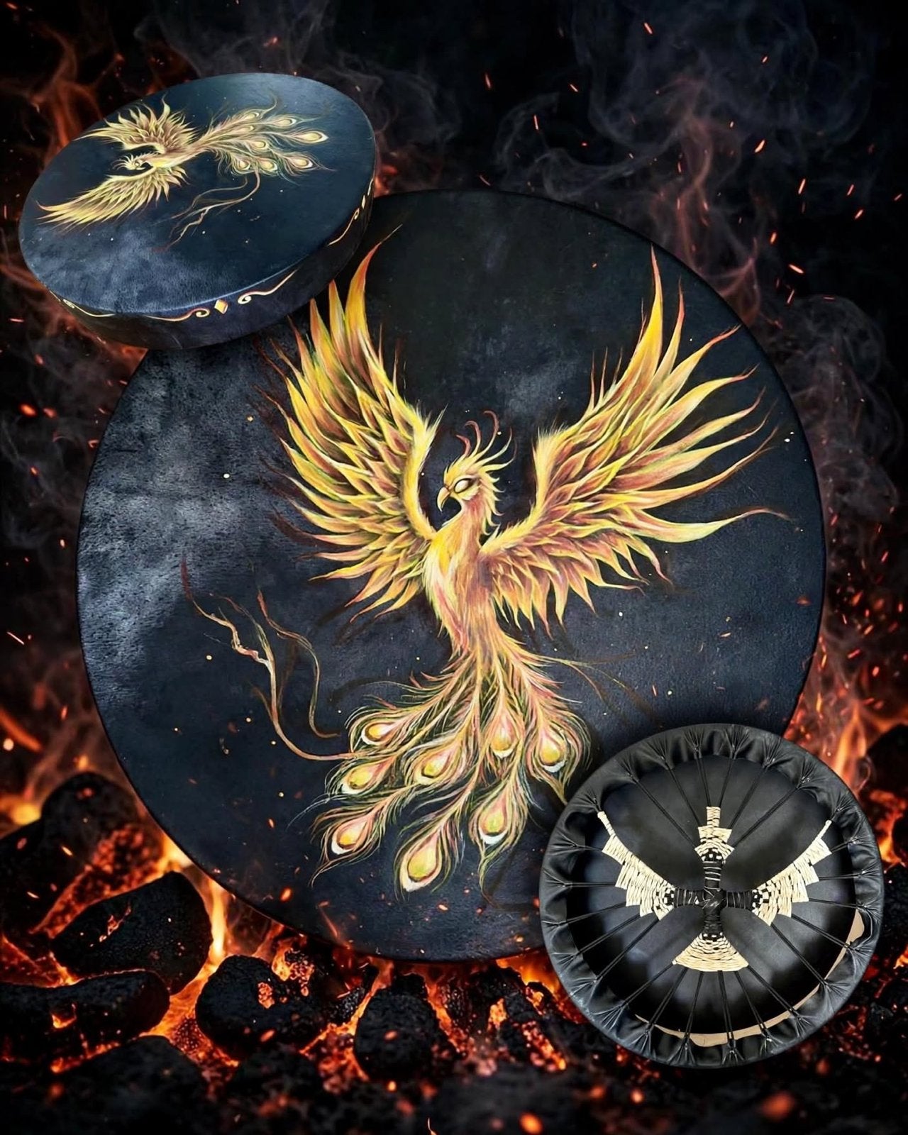 OVERGEDRAGEN Phoenix Arise Sjamanendrum Paard 47 cm, Muziek en Instrumenten, Ophalen of Verzenden, Nieuw, Trommel