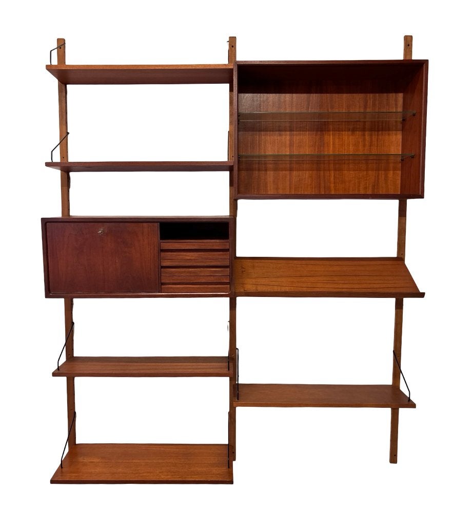 Vintage Poul Cadovius Royal System wandsysteem wallunit, Ophalen, Gebruikt, Met klep(pen), Poul Cadovius