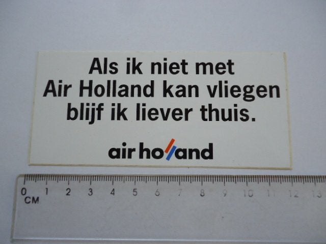 sticker oud AIR HOLLAND vliegtuig reizen nl airline schiphol, Verzenden, Zo goed als nieuw, Bedrijf of Vereniging