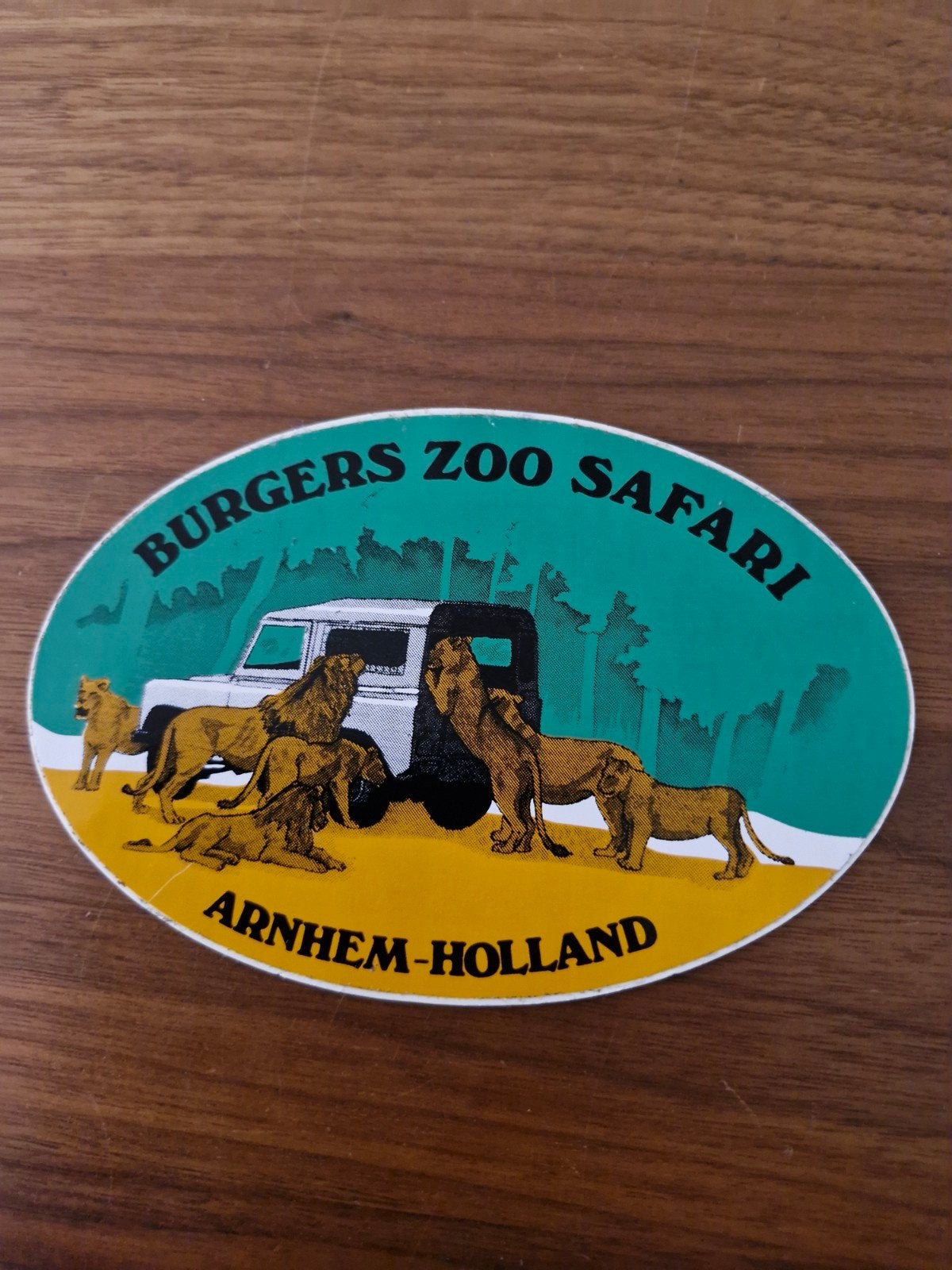 1053 Vintage Burgers Zoo Safari Sticker 16x10 cm, Ophalen of Verzenden, Gebruikt, Overige typen
