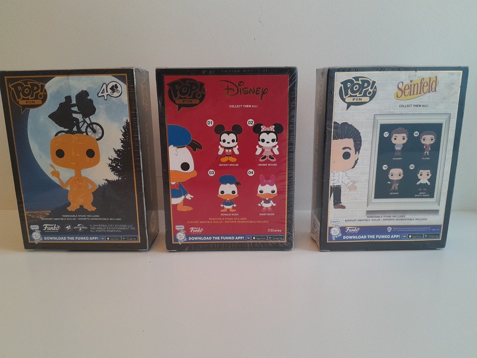 Funko POP! Pins – E.T., Donald Duck & Jerry Seinfeld, Ophalen of Verzenden, Nieuw