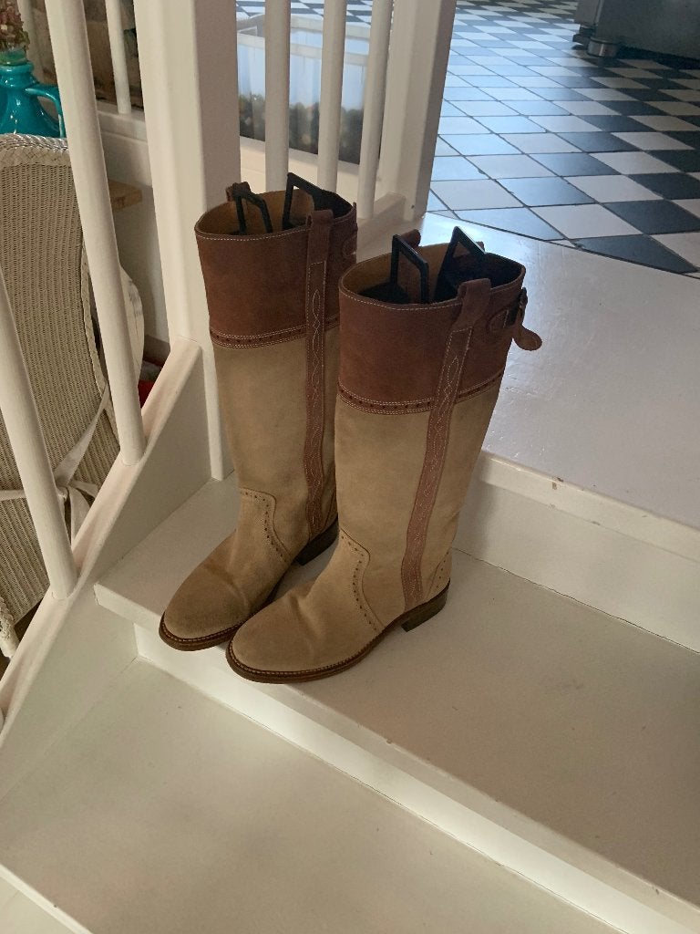 Dameslaarzen maat 36 zgan geheel leer, Hoge laarzen, Sancho booots, Beige, Ophalen of Verzenden