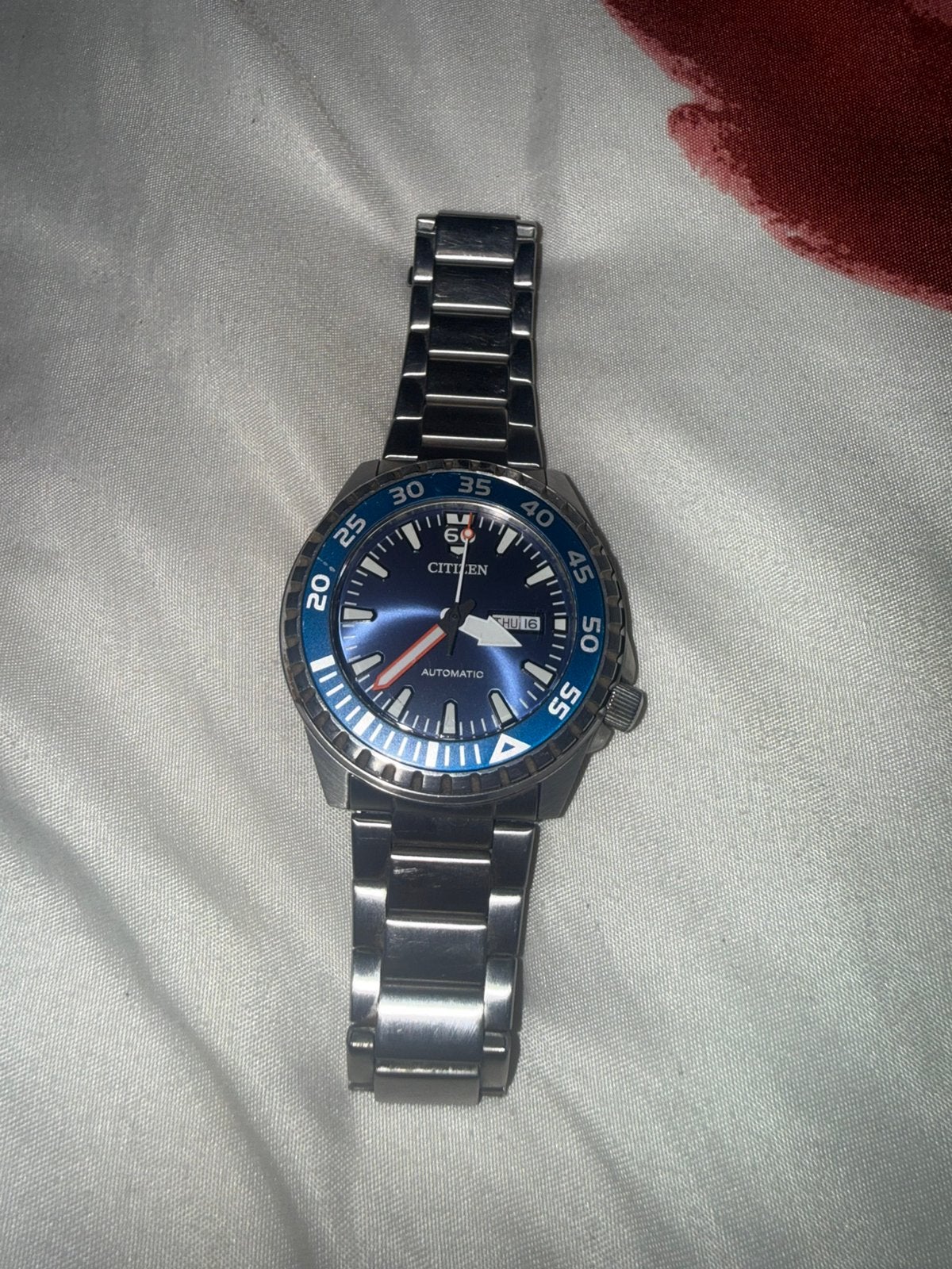 Citizen Automatic Men's Divers Watch heren horloge, Staal, Staal, Ophalen of Verzenden, Zo goed als nieuw