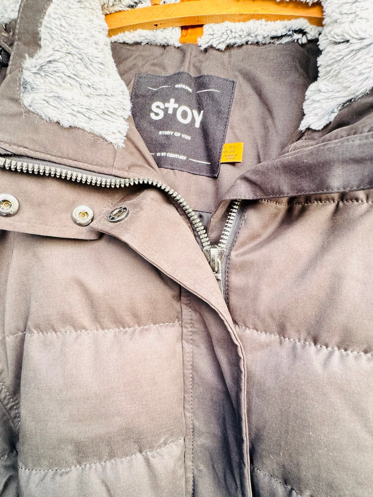 Stoy Dames Parka Jas Zwart - Grote Maat, Verzenden, Gedragen, Maat 46/48 (XL) of groter, Zwart