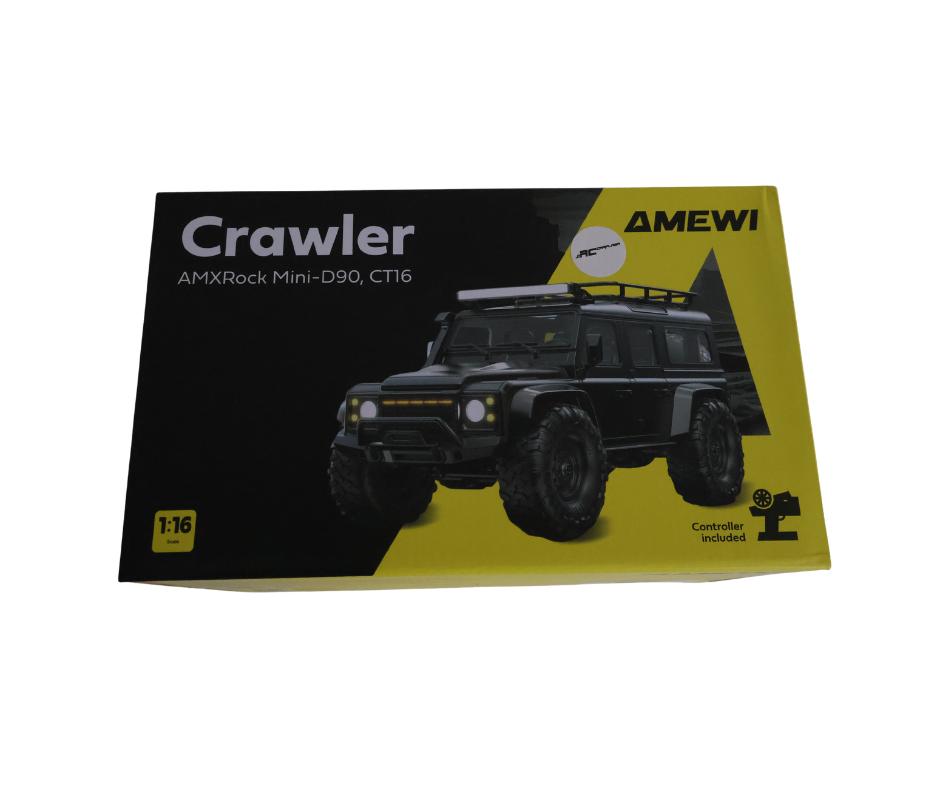 Amewi AMXRock Mini-D90 Scale Crawler 4WD 1/16 RTR Black, Hobby en Vrije tijd, Modelbouw | Radiografisch | Auto's, Ophalen of Verzenden