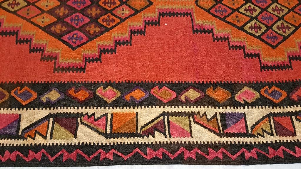 Quba Kelim kleed 438 x 198/Perzische tapijten/Loper/Oosterse, Www.simatapijten.nl, 150 tot 200 cm, Ophalen of Verzenden, Info@simatapijten.nl