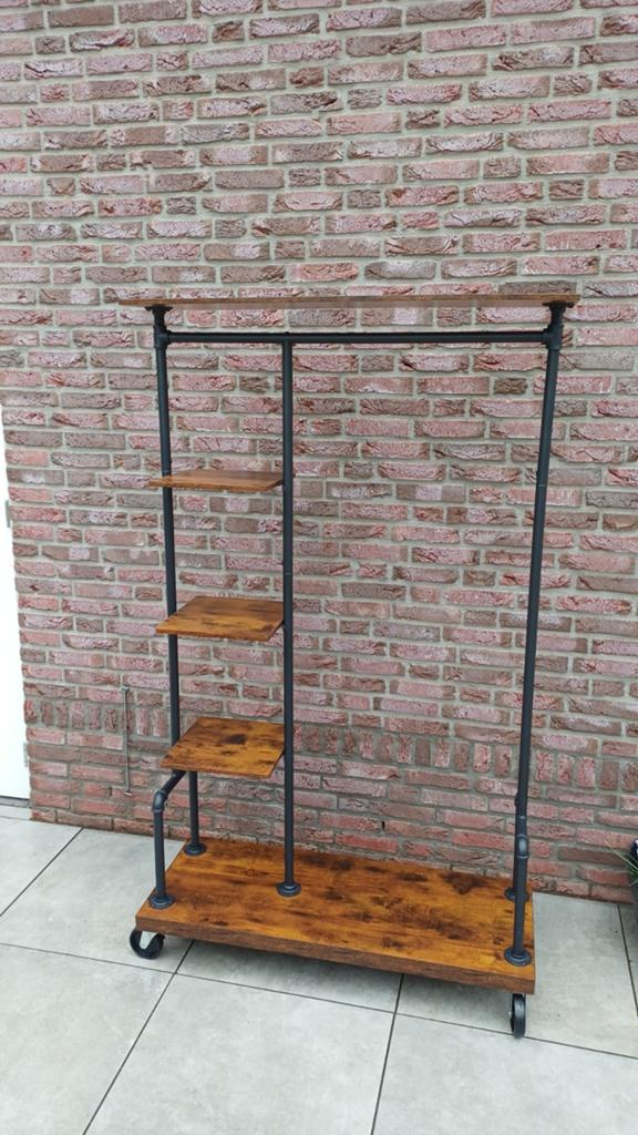 Industriële Garderoberek Kledingrek 4 Laags 103,5x40,174,5cm, Kleding | Dames, Kledingrekken, Ophalen of Verzenden, Met wielen