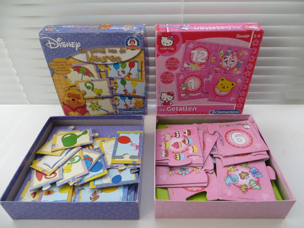 De getallen en de wereld van de kleuren Puzzel Hello Kitty, Ophalen of Verzenden, Meer dan 50 stukjes, Zo goed als nieuw, 2 tot 4 jaar