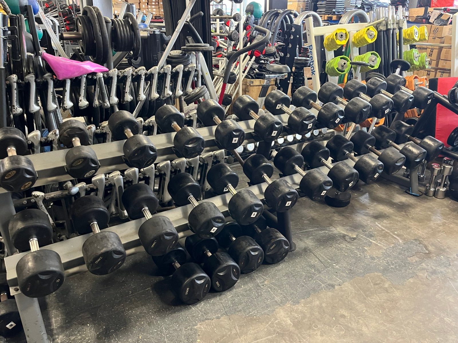 Lifemaxx rubberen dumbbells 12-38 kg gewichten, Ophalen, Dumbbell, Gebruikt, Dumbbells
