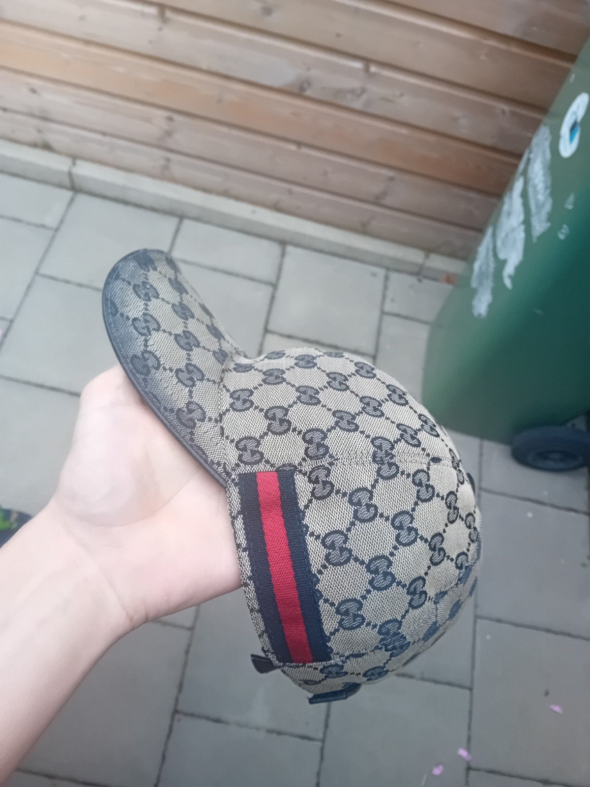 Gucci GG Canvas Baseballpet met Webdetail, Pet, Gucci, Gedragen, One size fits all