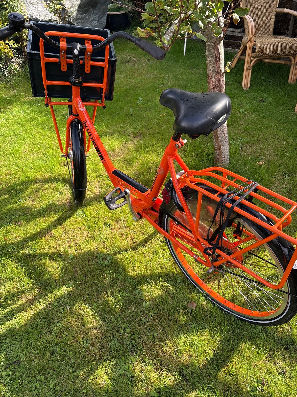Batavus Delivery Bike - Oranje transportfiets, Fietsen en Brommers, Terugtraprem, 53 tot 56 cm, Batavus, Ophalen of Verzenden