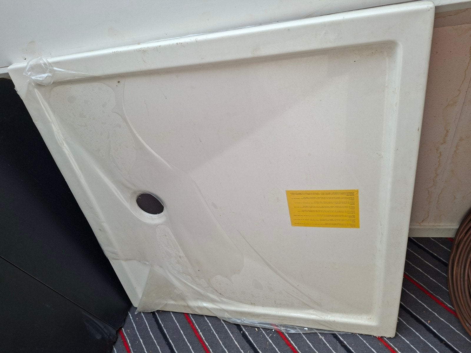 Douchebak 90x90 cm, 2,5 cm hoog, met afvoer, Ophalen, Nieuw, Douche