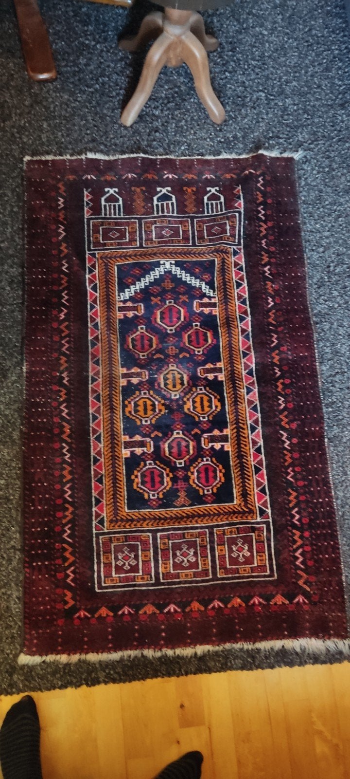 Handgeknoopt Vintage Beloutch Gebedskleed, Ophalen of Verzenden