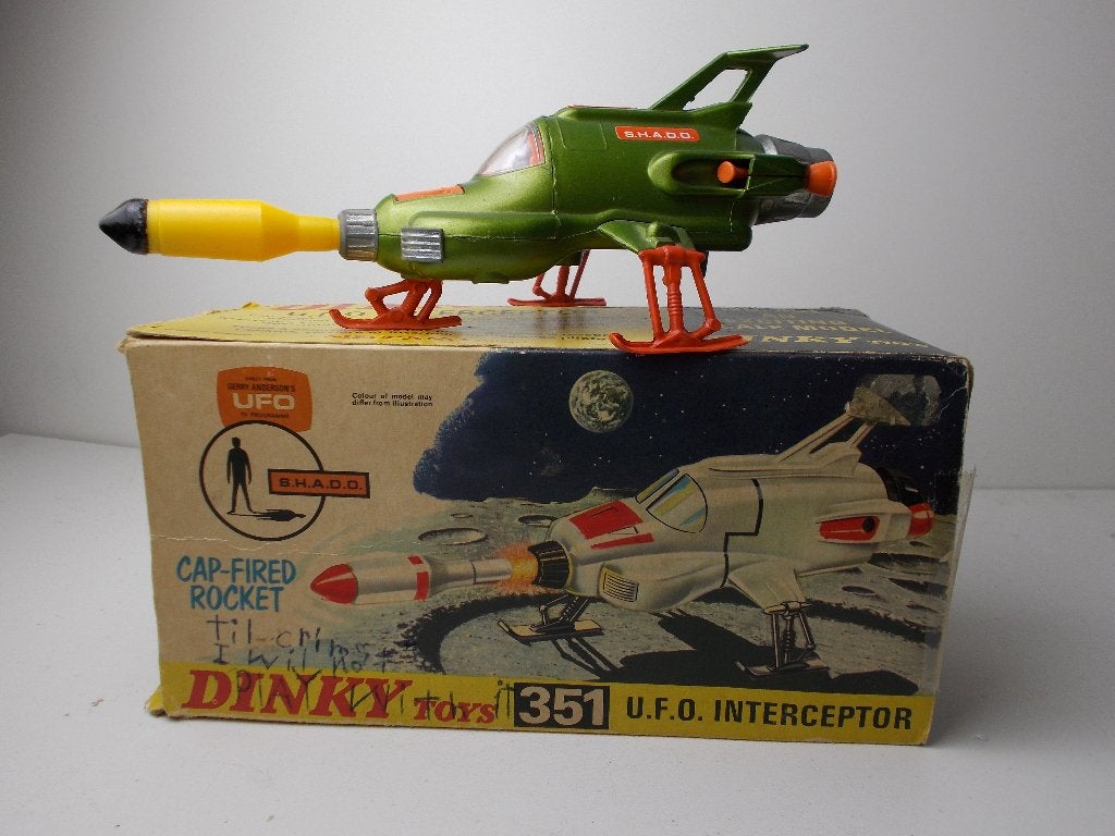 1971 Dinky Toys 351 SHADO UFO INTERCEPTOR (TV serie UFO) -F-, Ophalen of Verzenden, Zo goed als nieuw, Overige typen, Dinky Toys
