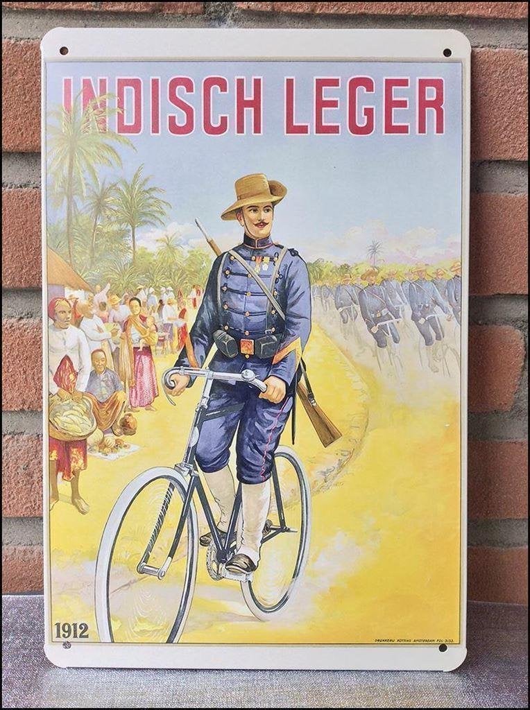 Nederlands Indie Leger KNIL Metal Propaganda Plaat Wandbord, Verzenden, Landmacht, Nederland