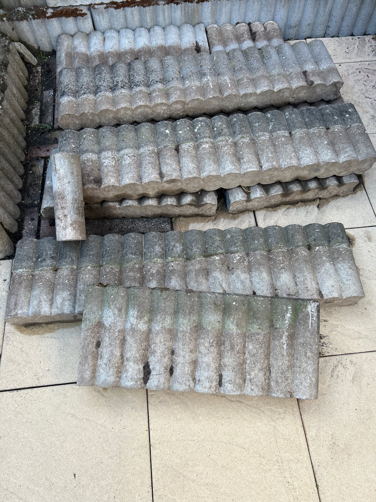 Gebruikte betonnen golfbanden voor tuin en bestrating, Ophalen, Gebruikt, Overige typen, Minder dan 5 m²