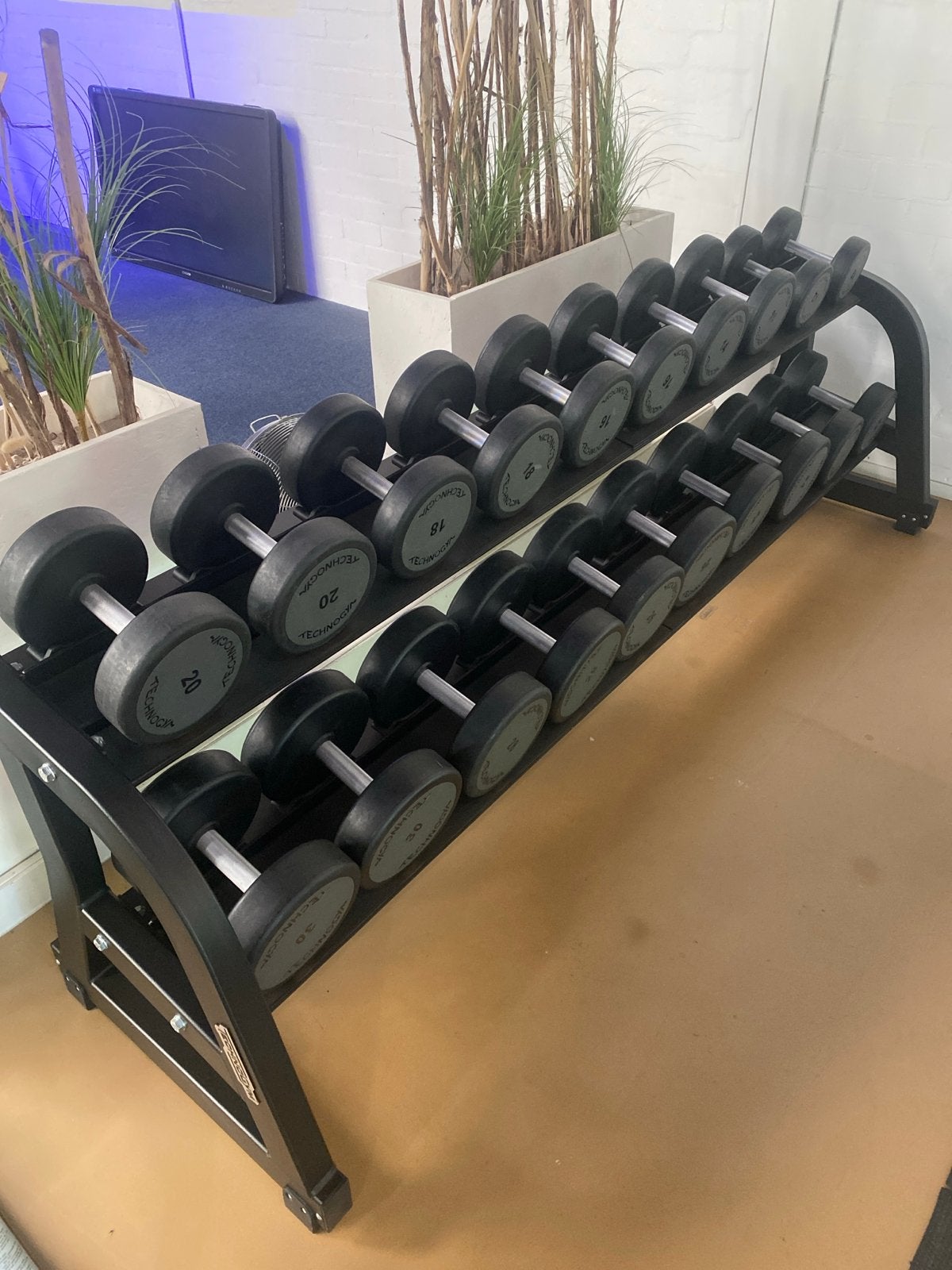 Technogym Dumbbells met Rack (12-30kg), Ophalen, Gebruikt, Armen, Dumbbell