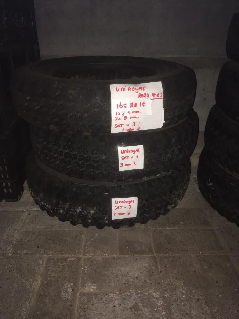 3 stuks. Uniroyal winterbanden 165 x 15 met 7,5 mm profiel ., Ophalen, Gebruikt