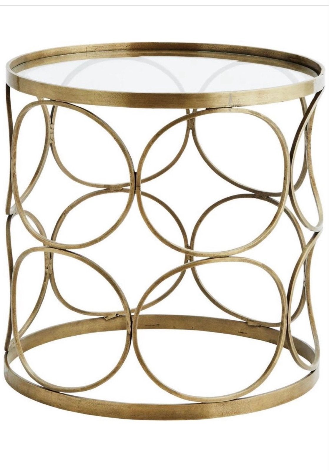 Bijzettafel Madam Stoltz glas- Hollywood Regency, Ophalen, Minder dan 45 cm, Minder dan 55 cm, Rond