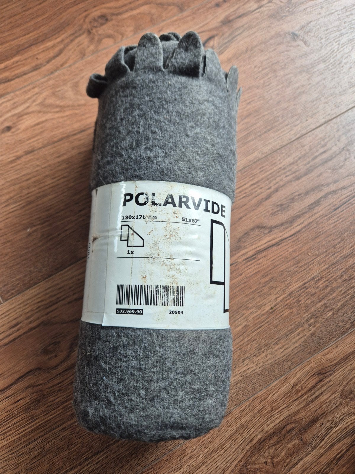 IKEA POLARVIDE Plaid - Grijs, 130x170 cm, 100 tot 150 cm, Ophalen of Verzenden, Zo goed als nieuw, 150 tot 200 cm