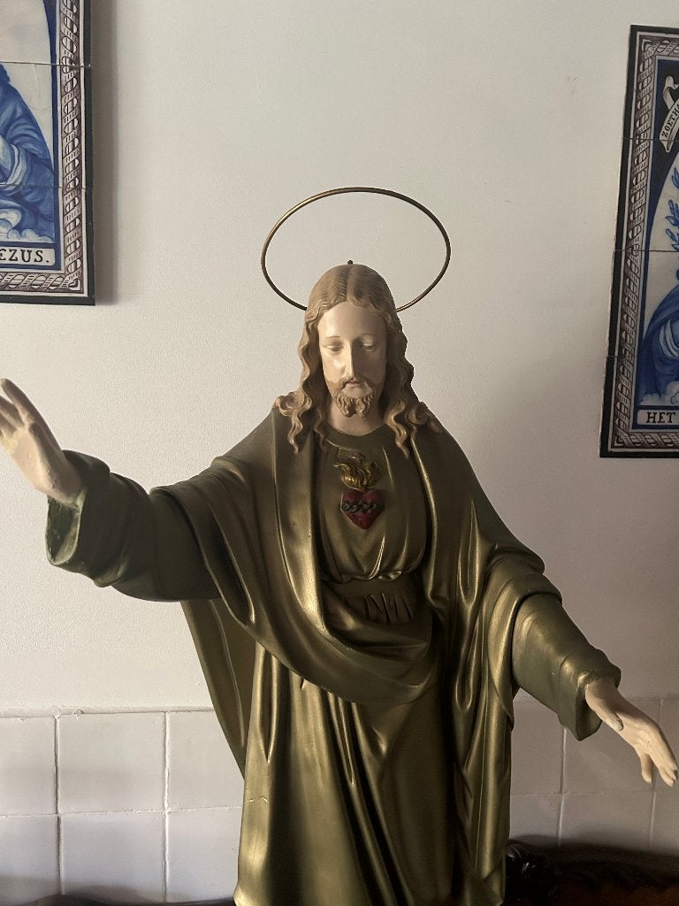 Mooi groot kerkbeeld Jezus, 92 cm., Antiek en Kunst, Ophalen