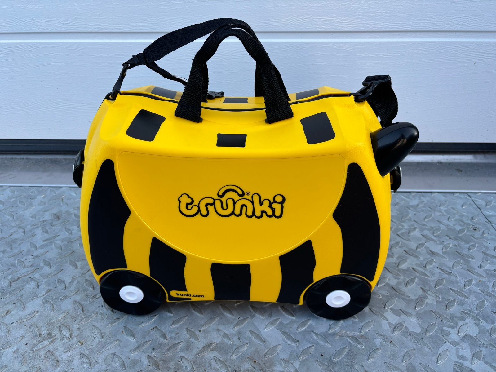 Mooie gele Trunki reiskoffer., Wieltjes, 40 tot 60 cm, 20 tot 30 cm, Geel